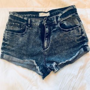 High waisted Garage denim shorts